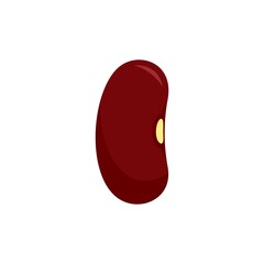 Organic kidney bean icon flat isolated vector