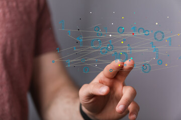 Big data and artificial intelligence concept. Machine learning and cyber mind domination