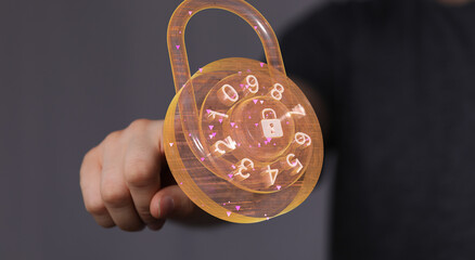 Information technology protected with firewall, secure access and encryption against cyber