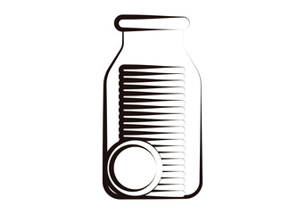 Icono negro de pilas de monedas en fondo blanco en bote de cristal.