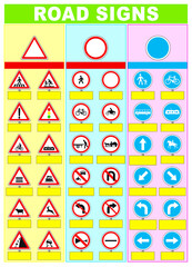 set of icons for circulation sign, road signs, traffic