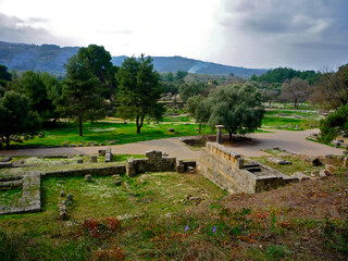 Olympia, birth place of Olympic Games, in Greece famous landmark of ancient and historic city...