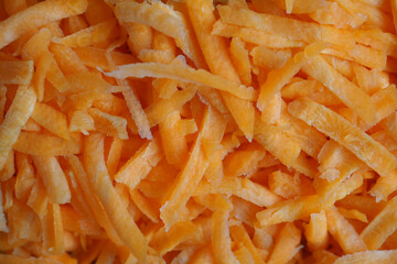 close up of grated carrots