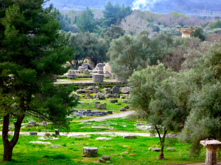 Olympia, birth place of Olympic Games, in Greece famous landmark of ancient and historic city...
