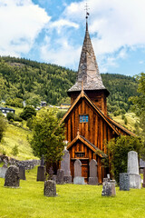 Fototapeta na wymiar The old Church at Hol, Norway