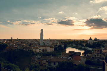 Obraz premium Sunset over Verona, Tuscany, Italy