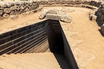 Ancient sacred well of Santa Cristina near Paulilatino, Oristano, Sardinia, Italy.