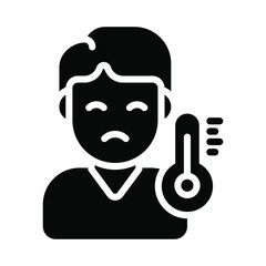 Sick Boy Healthcare Medical, vector graphic Illustration Icon.