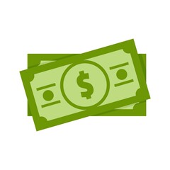 Dollar cash icon flat isolated vector