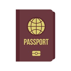 International passport icon flat isolated vector