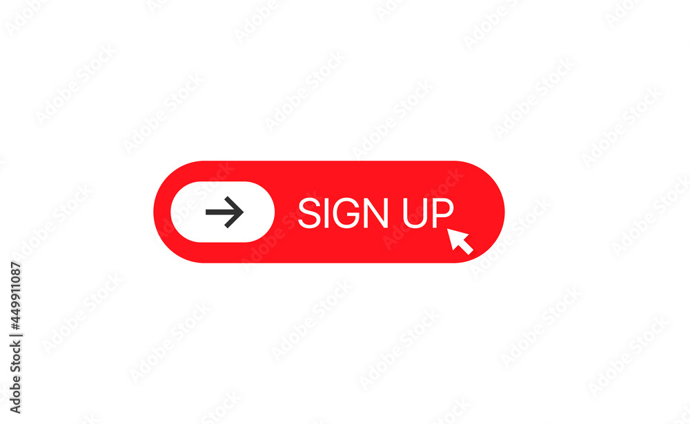 Aufkleber sign up red button vector illustration for web