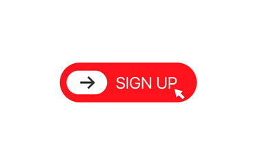Sign up red button vector illustration for web