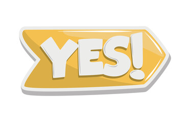 funny sticker with yes