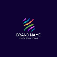 Obraz premium Illustration vector graphic of Creative logo. Splatter art. Colorfull style. Aplication icon. Design inspiration. Fit to your Digital media, Business, Company etc