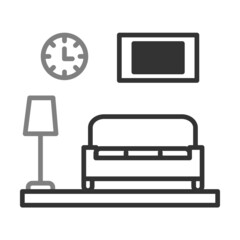 Living Room Linear Vector Icon Design