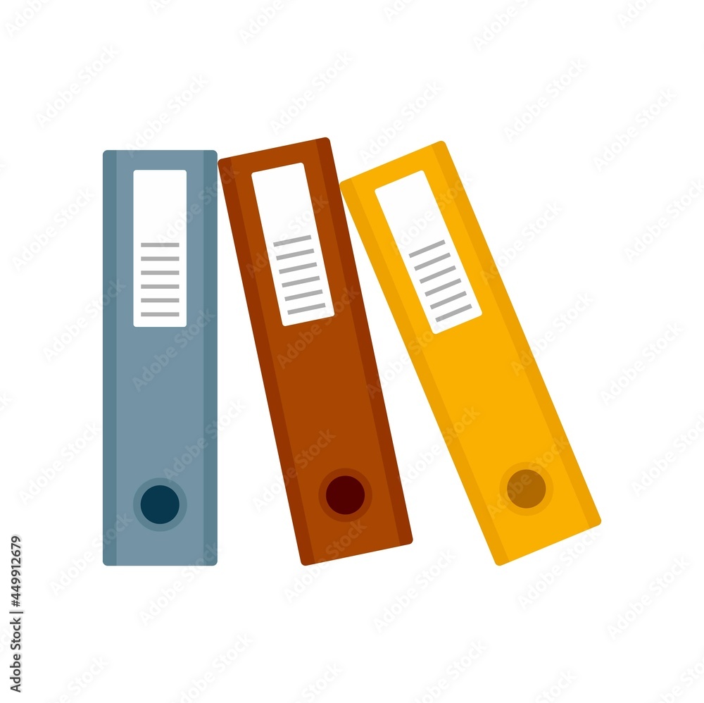 Poster storage document folder icon flat isolated vector