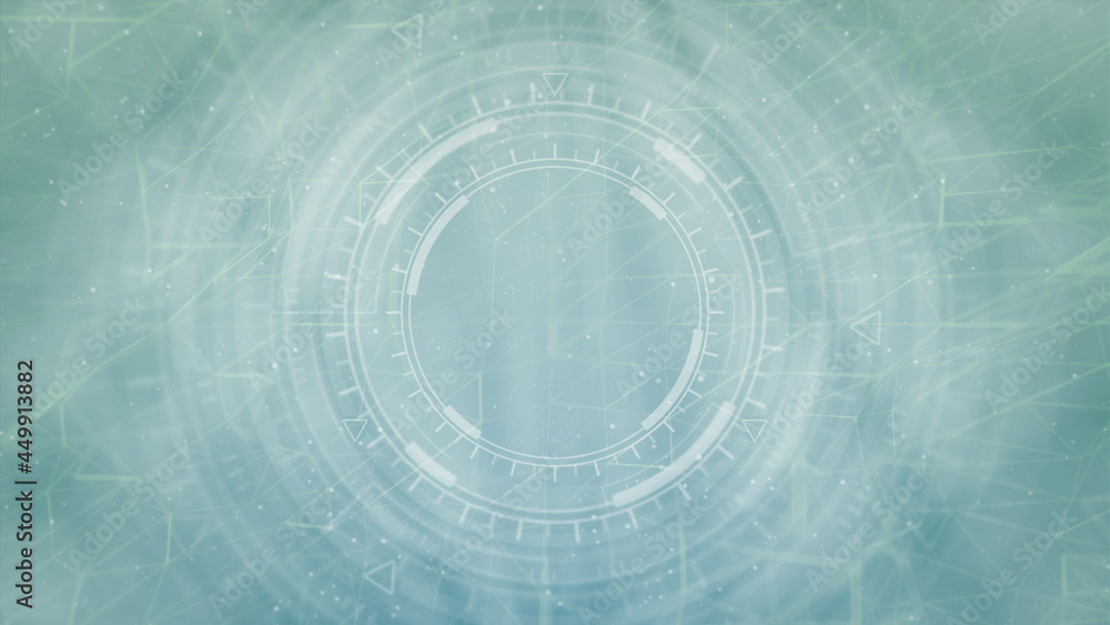Poster vivid modern abstract background of moving hud or ui circles, it concept - abstract 3d rendering