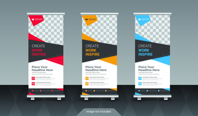 Business roll up banner, standee business banner template