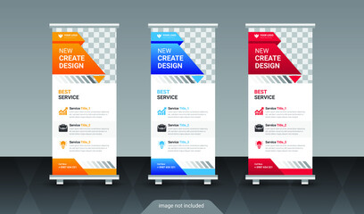 Business roll up banner, standee business banner template