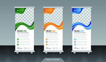 Business roll up banner, standee business banner template