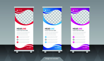 Business roll up banner, standee business banner template