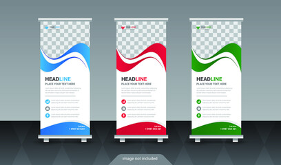 Creative roll up banner design template