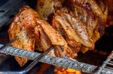 Brazilian barbecue of beef cooked on the grill or on a skewer