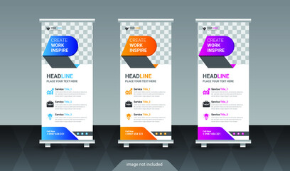 Creative roll up banner design template