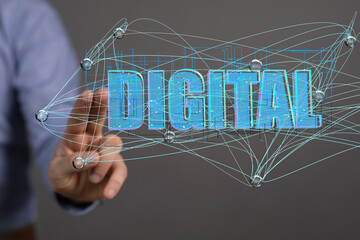 Big data and artificial intelligence concept. Machine learning and cyber mind domination