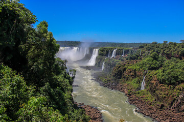 Fototapeta na wymiar Brazilian Waterfalls in Foz do Iguaçu, Brazil