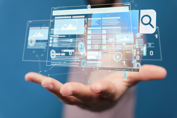 web develop interface web application in hand