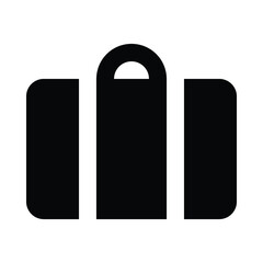 Suitcase icon vector illustration isolated on white background. Silhouette of a travel luggage.