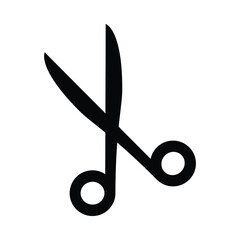 Scissors icon vector illustration isolated on white background. Silhouette of a open scissors.