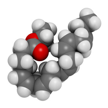 Icosapent Ethyl (ethyl Eicosapentaenoic Acid) Drug Molecule.  3D