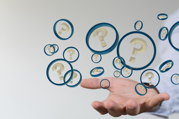 Infinite question marks, original 3d illustration