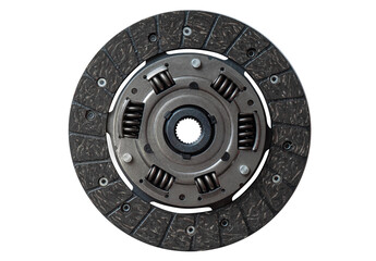 New disc clutch isolated on white. Top view.