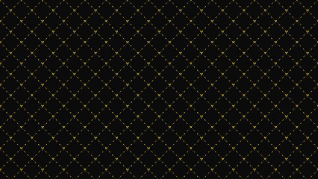 abstract seamless mini golden heart pattern on black color background