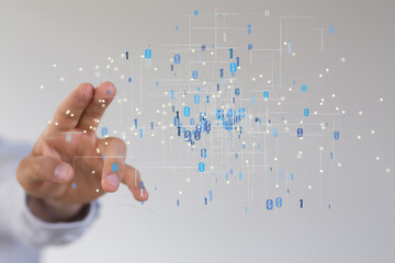 Big data visualization background.Abstract technology