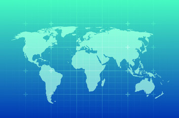 Fototapeta na wymiar world map with blue gradient background