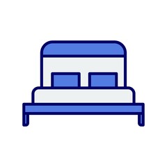 Bed Line Filled Vector Icon Design