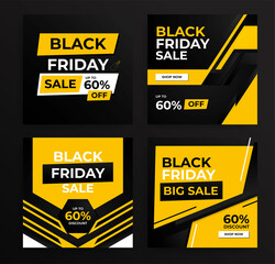 Black Friday sale banner design, Social media post for black Friday sale