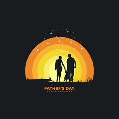 Happy Father's Day logo design template illustration vector