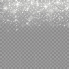 White dust particles, sparkle, shine lights, star.