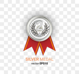 Silver Medal Illustration Image Vector EPS 10