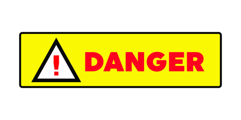 Hazard warning symbol vector icon flat sign symbol with exclamation mark isolated on white background. Hazard warning attention sign with exclamation mark symbol. Danger zone. Exclusion zone.