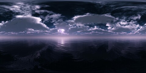 panorama of a stormy sea, HDRI, environment map , Round panorama, spherical panorama, equidistant projection, 360 high resolution panorama 
3d rendering,  