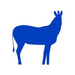 Zebra Horse Animal Silhouette Isolated Icon.