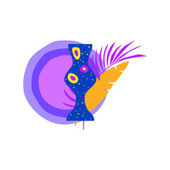 Vase and plant branch. Abstract minimalist boho poster or t shirt design template .