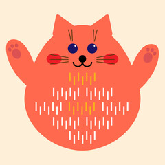 cat funny pattern background for design kid t shirt print or nursery poster.