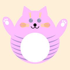 cat funny pattern background for design kid t shirt print or nursery poster.